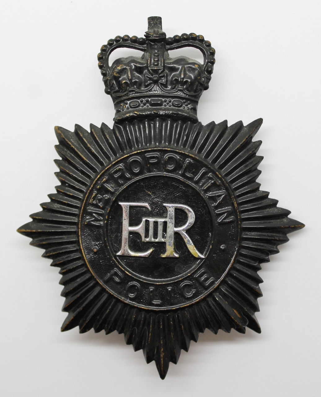 Metropolitan Police Night Helmet Plate - Queen's Crown