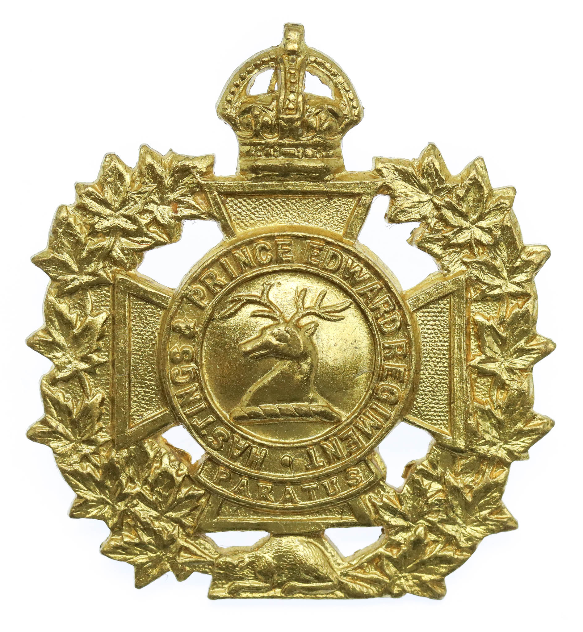 Canadian Hastings & Prince Edward Regiment Cap Badge - King's Crown