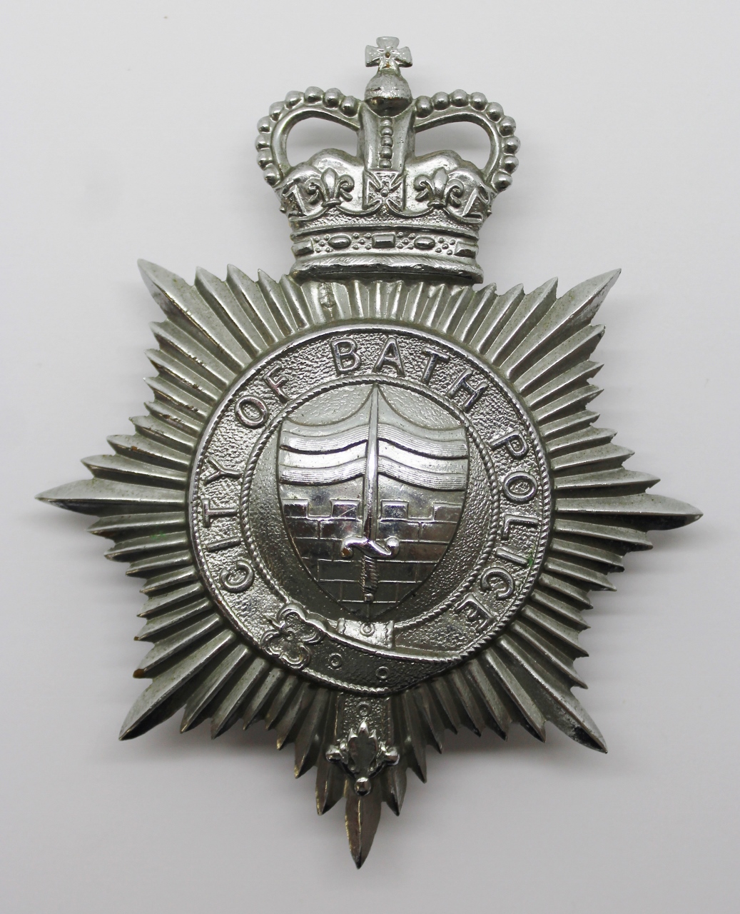 Bath City Police Helmet Plate - Queen's Crown