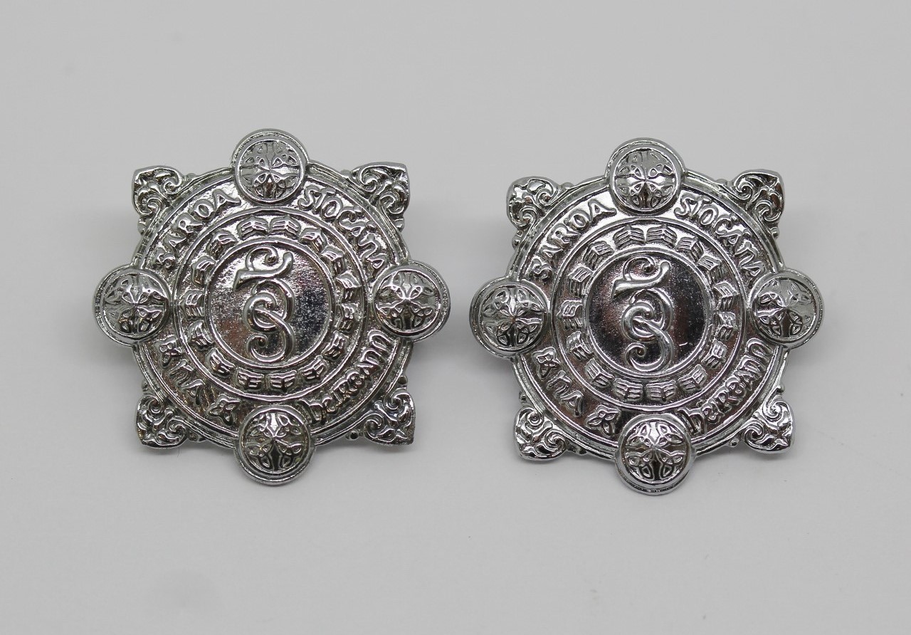Pair of Garda Siochana (Irish Police) Chrome Collar Badges