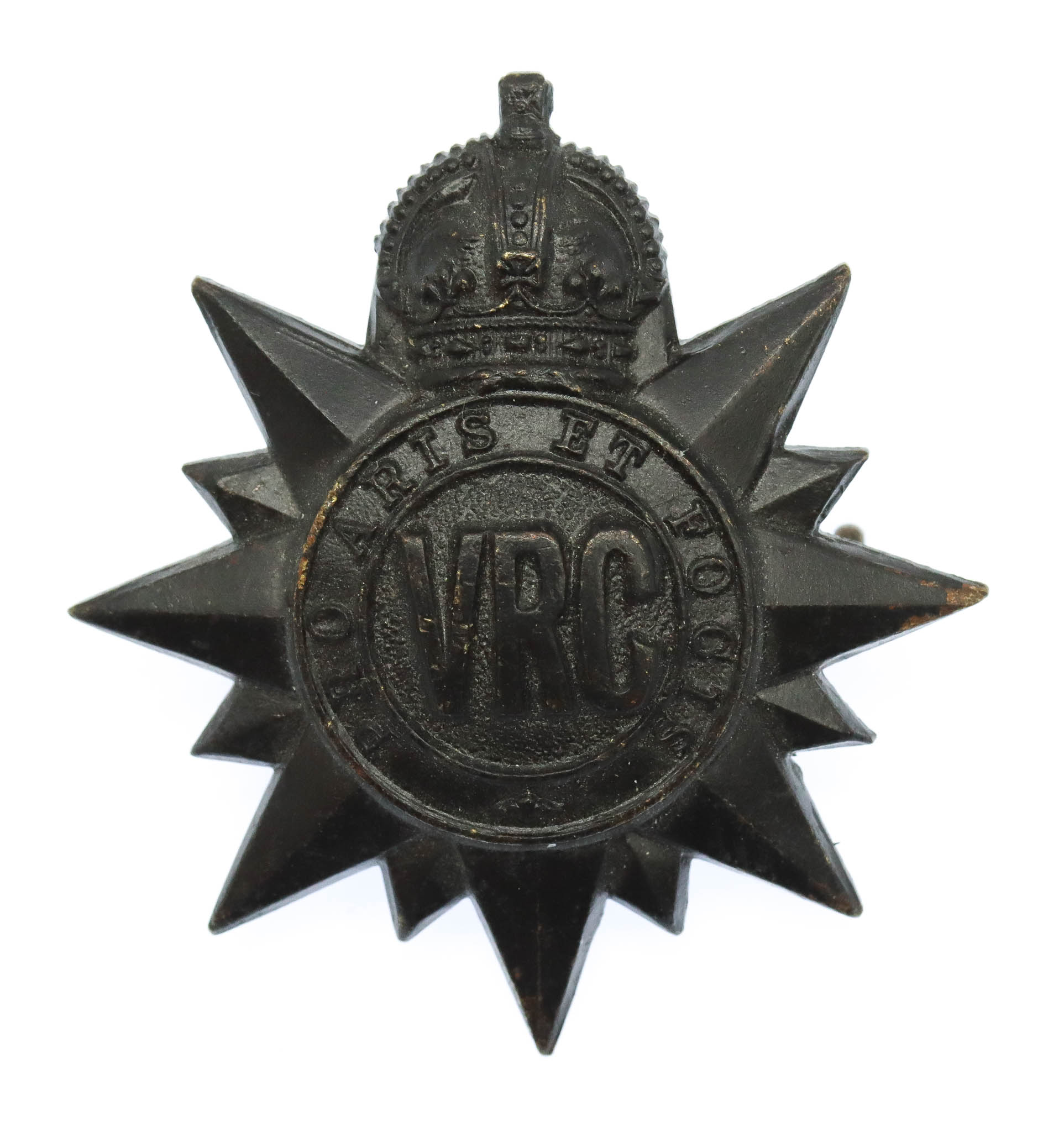 Canadian Victoria Rifles of Canada Cap Badge - King's Crown