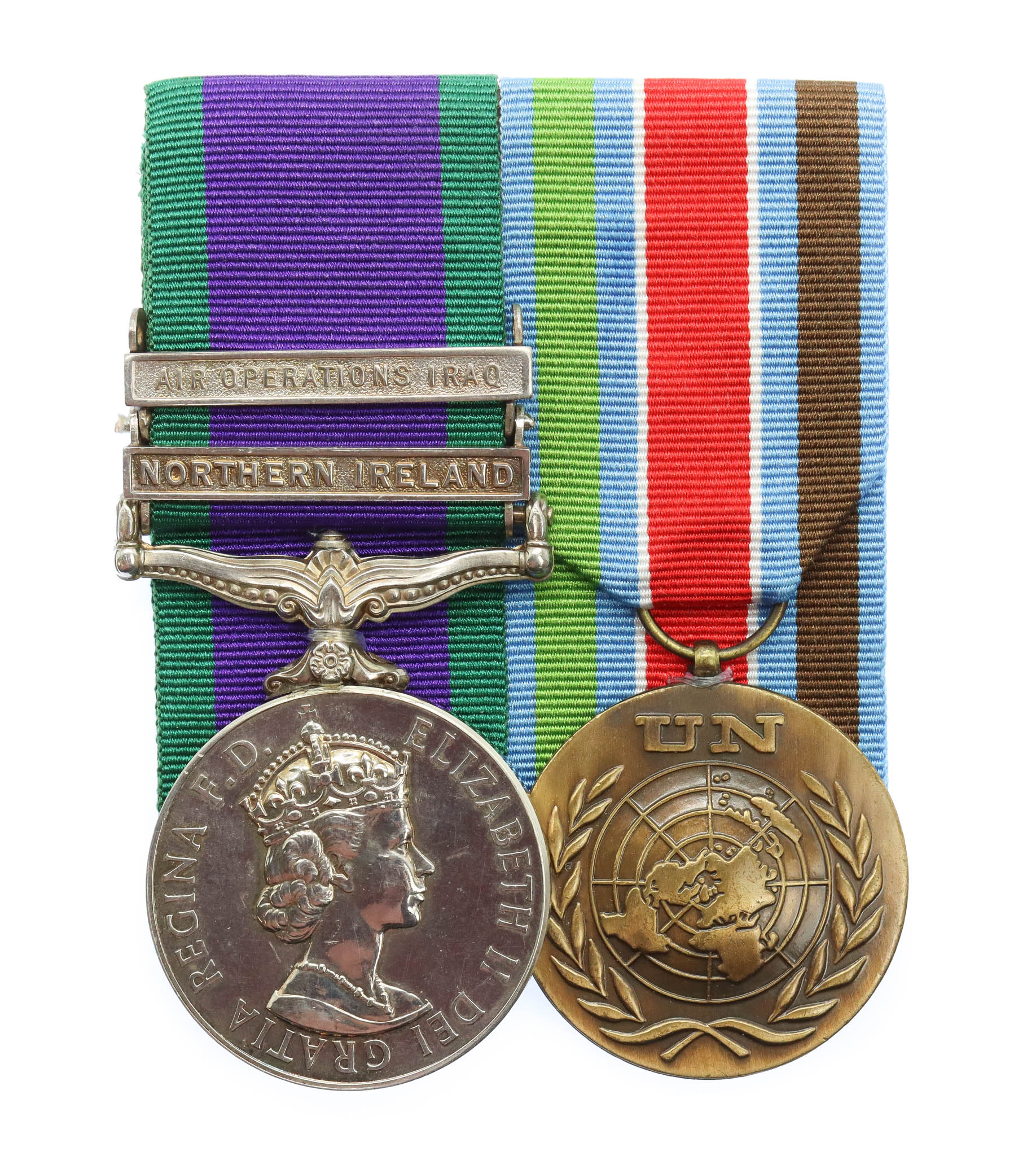 Campaign Service Medal (Clasps - Northern Ireland, Air Operations Iraq) and UN Bosnia Medal - Cpl. C.P. Davies, Royal Signals