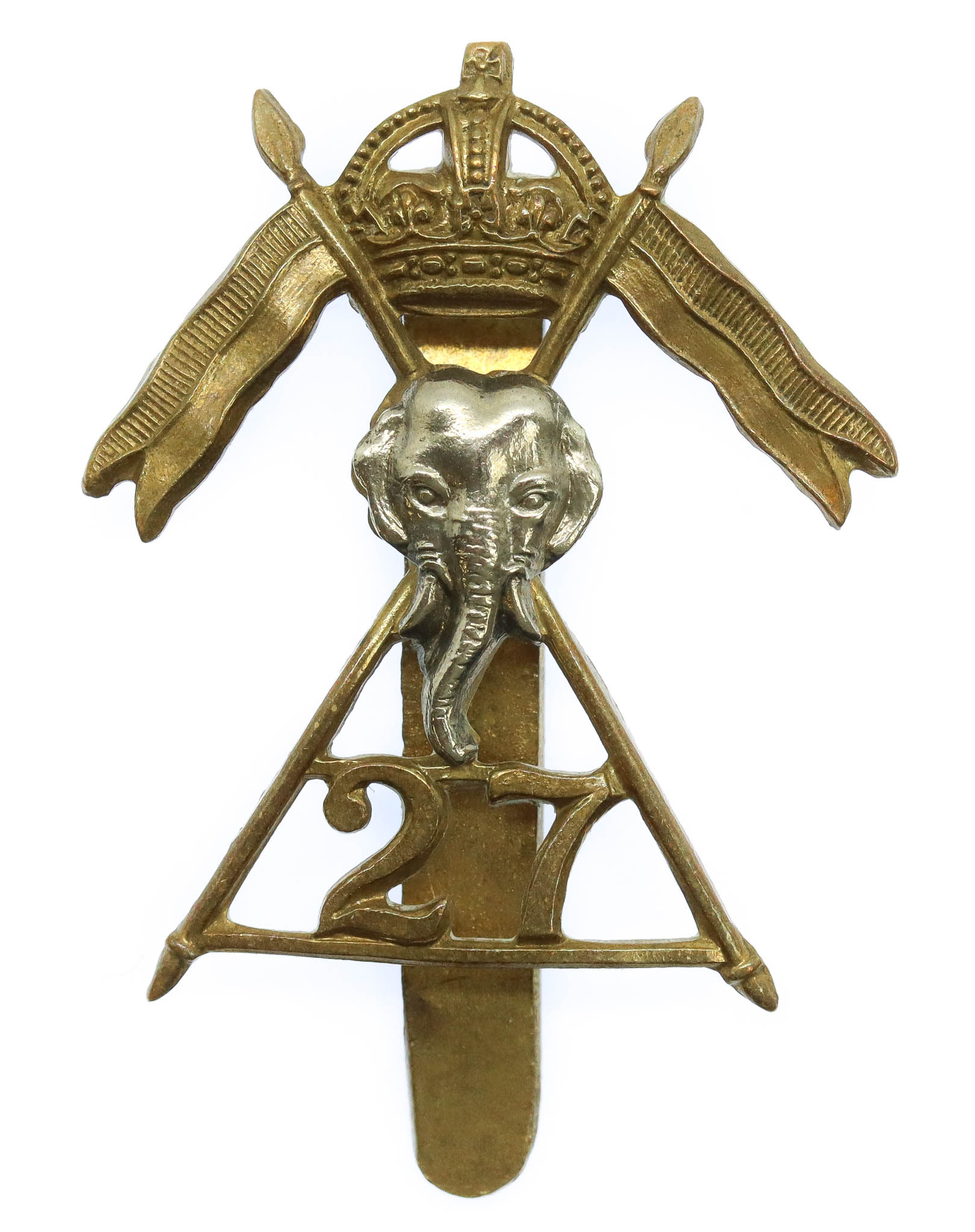 27th Lancers Cap Badge - King's Crown