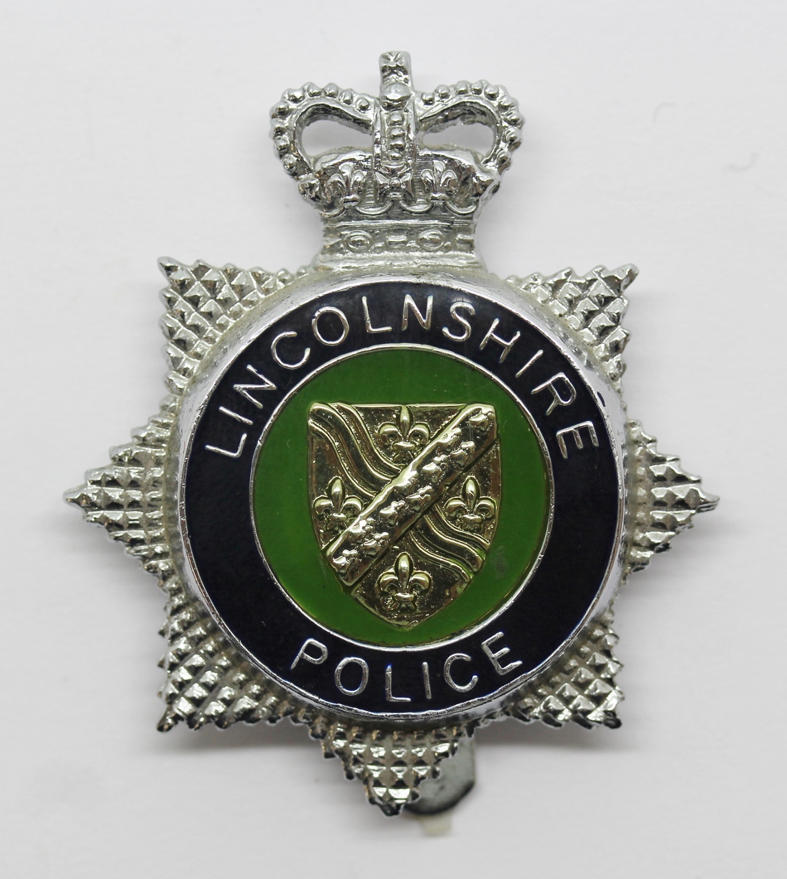 Lincolnshire Police Enamelled Cap Badge - Queen's Crown