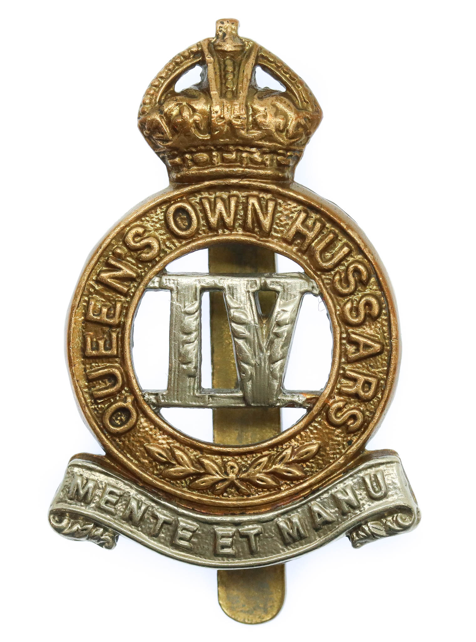 4th Queen's Own Hussars Cap Badge - King's Crown
