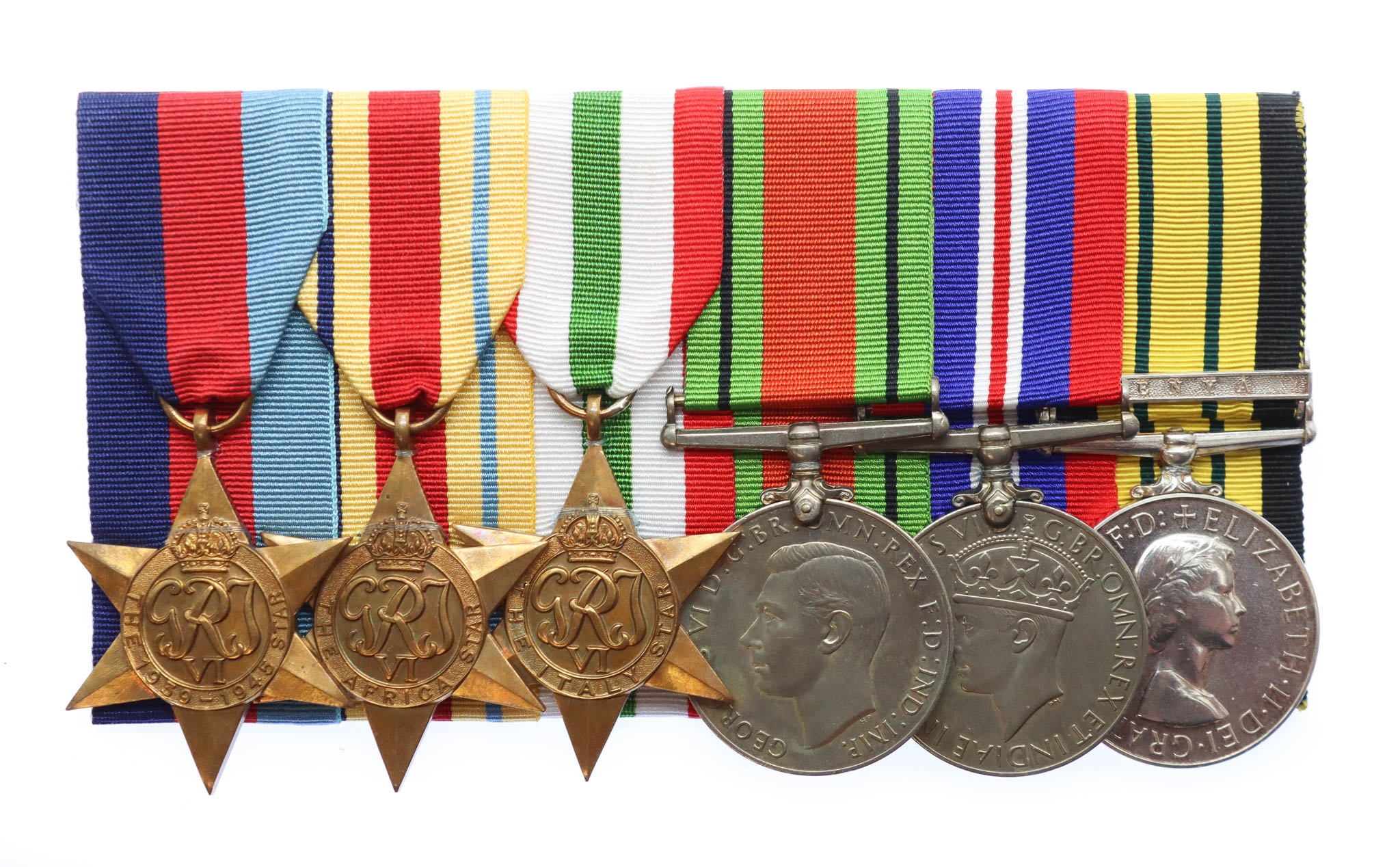 WW2 and Africa General Service (Clasp - Kenya) Medal Group of Six- Major A.E. Fryer, Royal Electrical & Mechanical Engineers