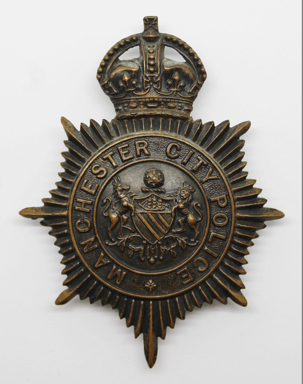Manchester City Police Night Helmet Plate - King's Crown