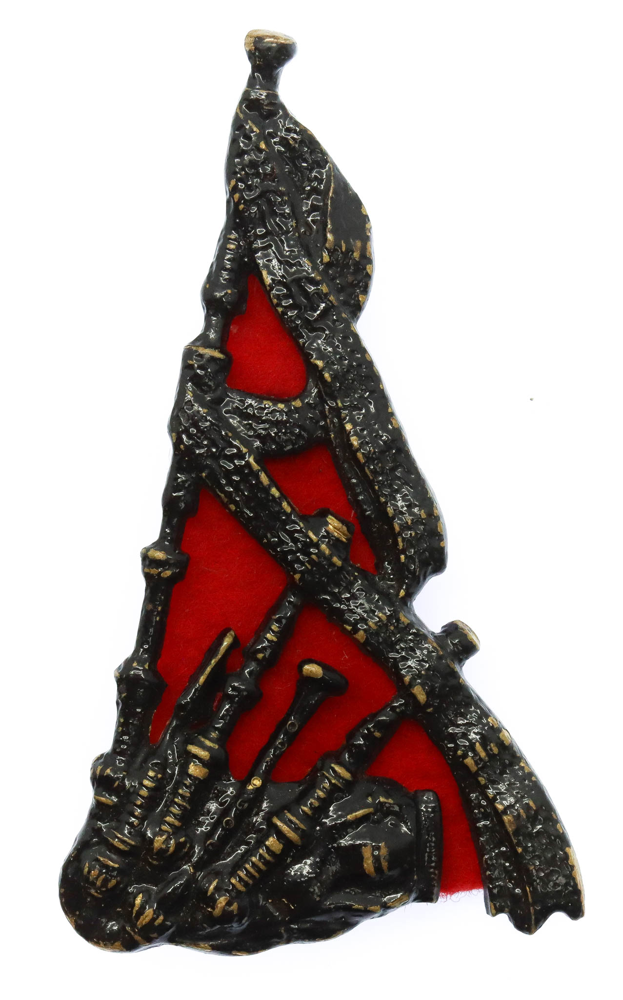 British Army Pipers Blackened Brass Arm Badge