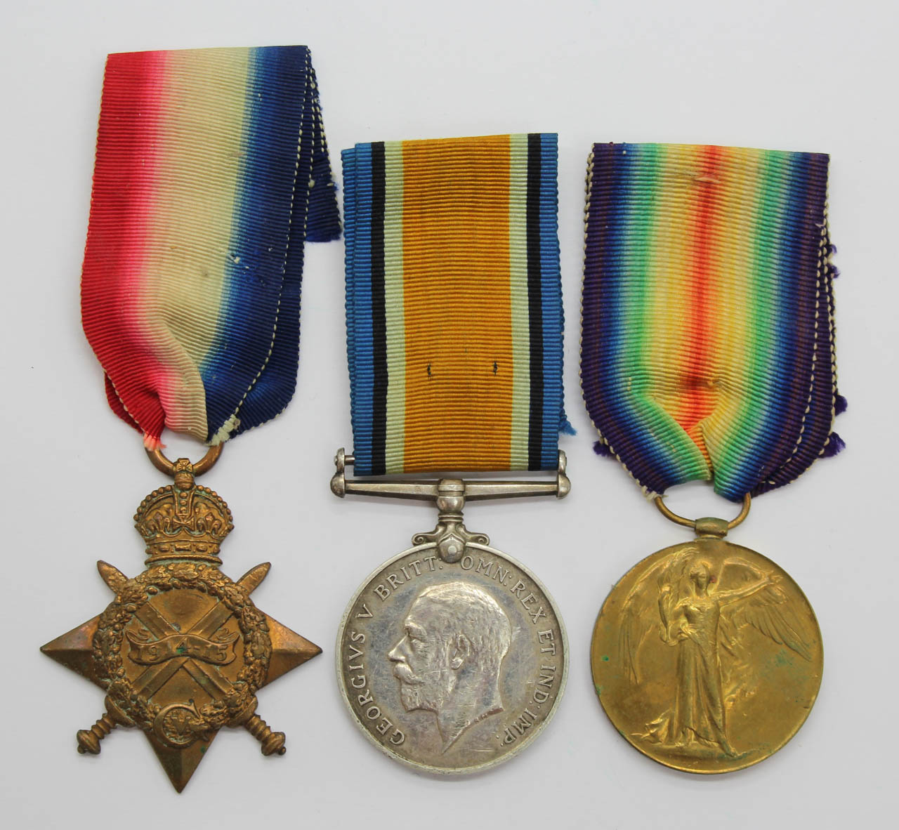 WW1 1914-15 Star Medal Trio - Pte. T.S. Thompson, Army Service Corps