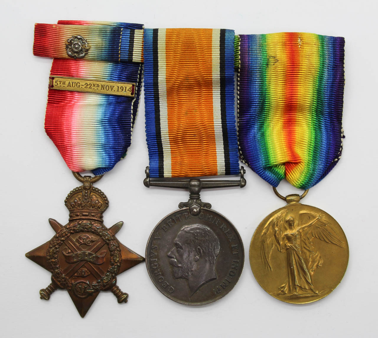 WW1 1914 Mons Star Medal Trio - Pte. D. McCulloch, 19th Hussars