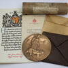 WW1 Memorial Plaque (Death Penny) and Scroll - Pte. J. Coleman, 9th Bn. Royal Sussex Regiment - K.I.A.