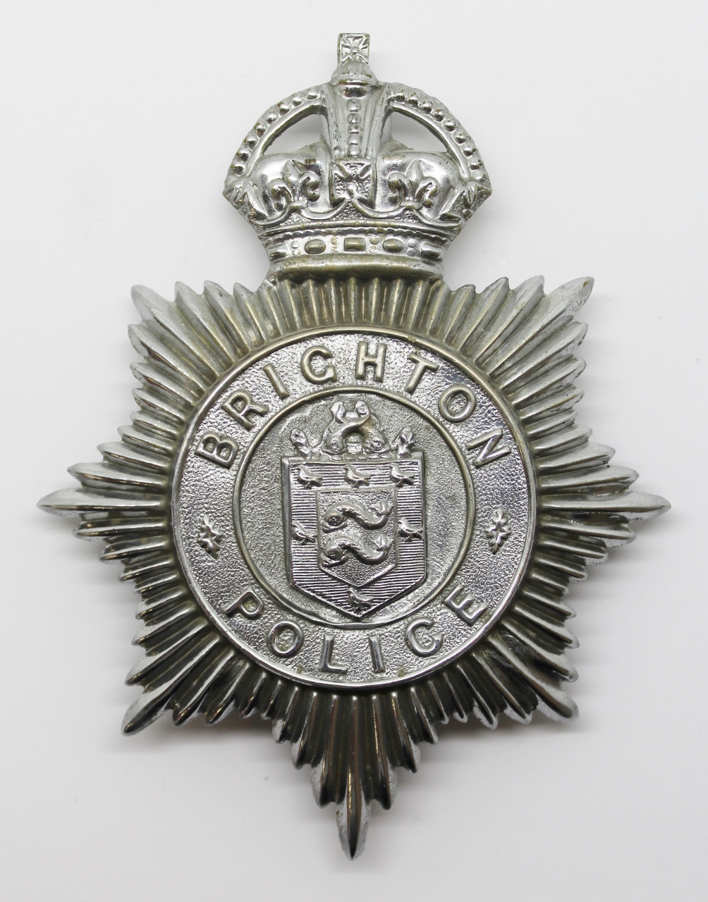 Brighton Borough Police Helmet Plate - King's Crown