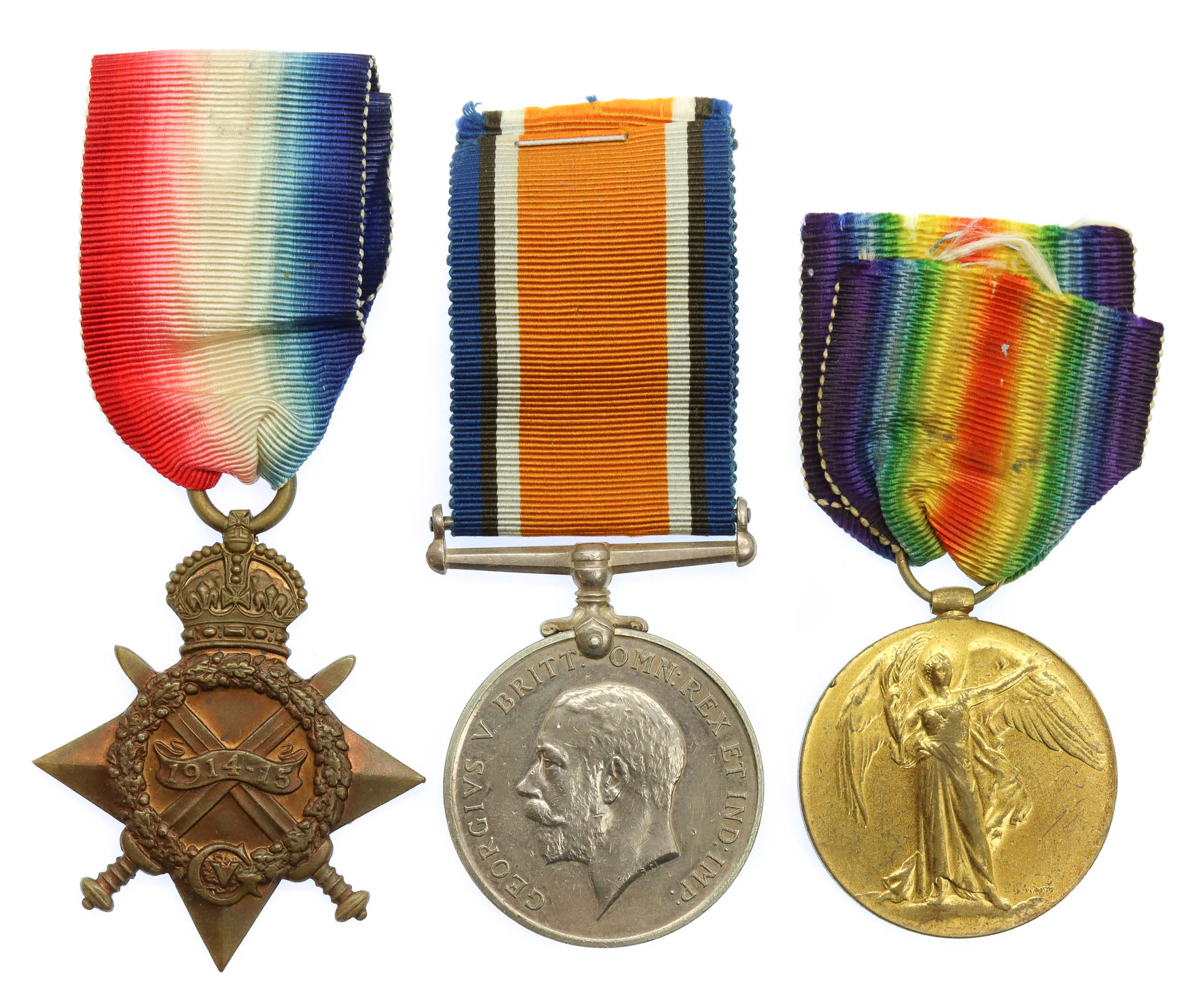 WW1 1914-15 Star Medal Trio - Pte. G.H. Howard, King's Own (Royal Lancaster Regiment)