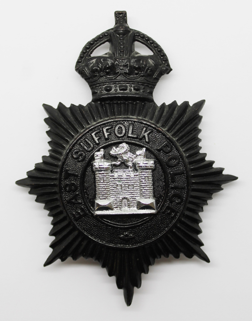 East Suffolk Police Night Helmet Plate - King's Crown