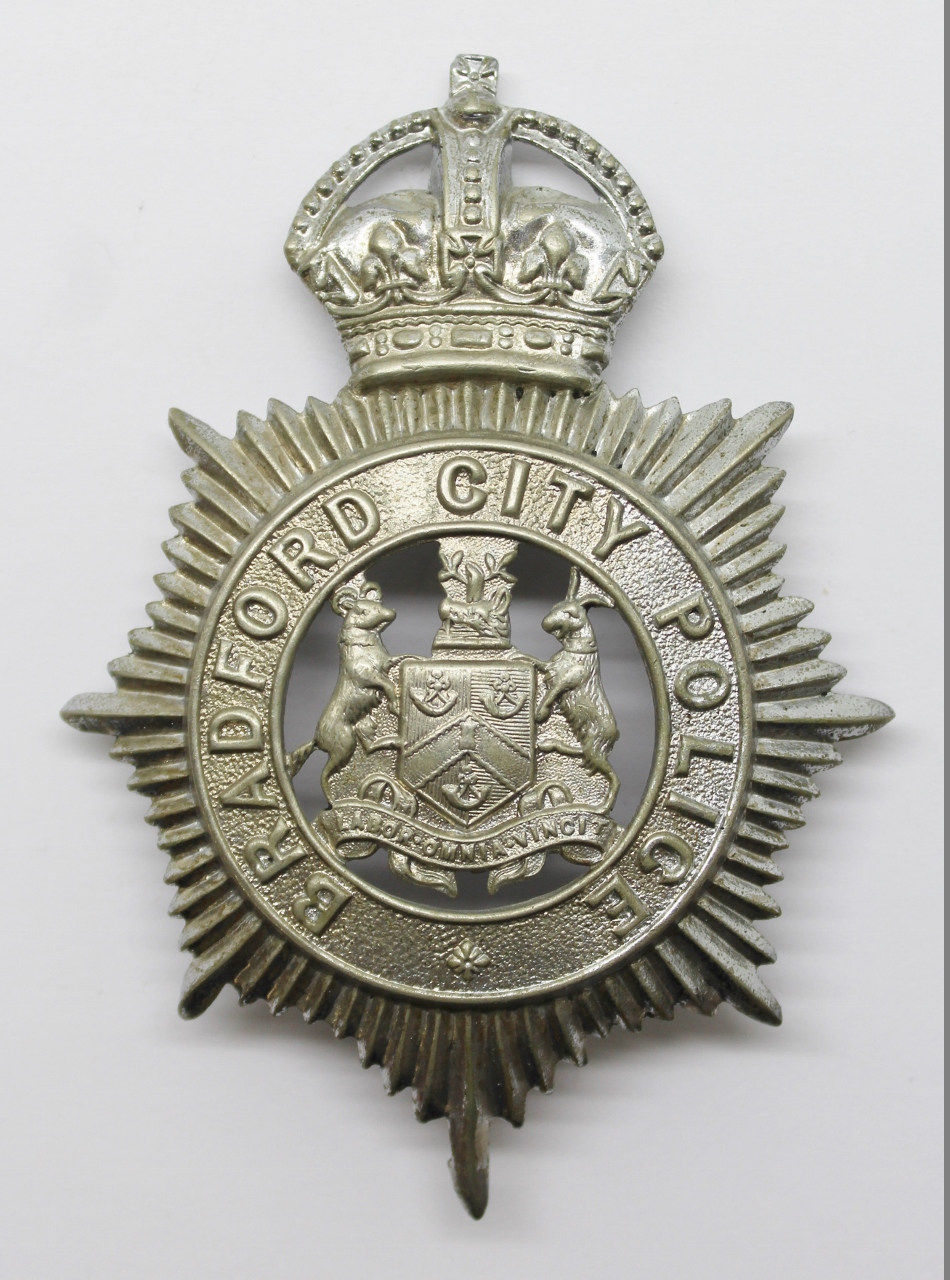 Bradford City Police Helmet Plate - King's Crown