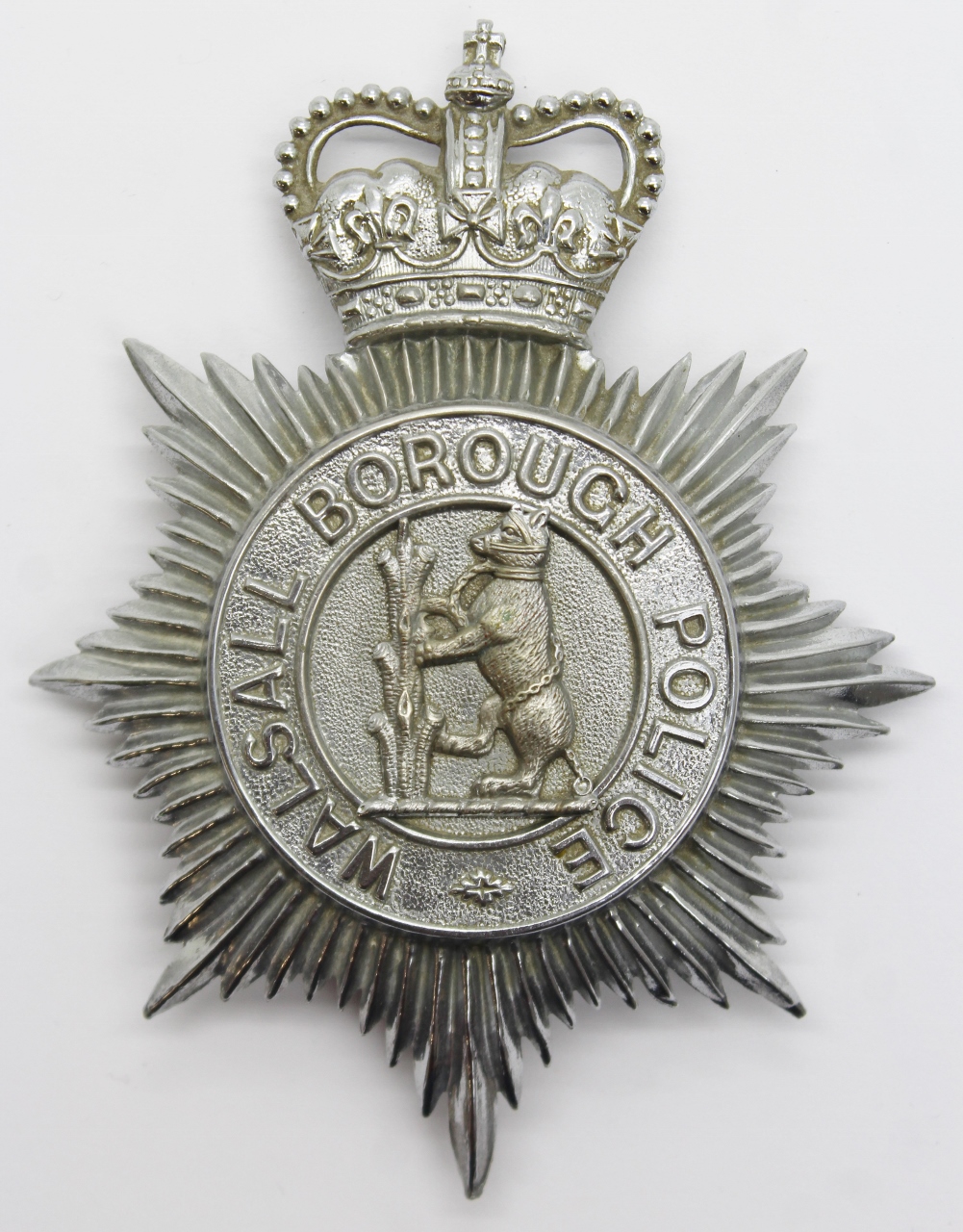 Walsall Borough Police Helmet Plate - Queen's Crown