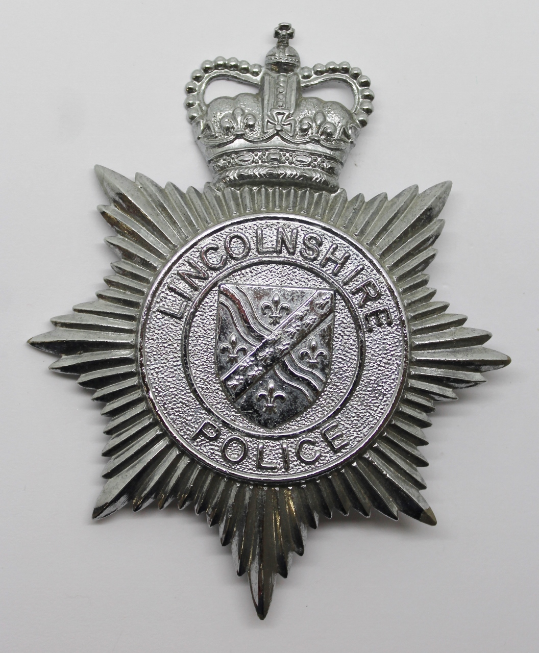 Lincolnshire Police Helmet Plate - Queen's Crown