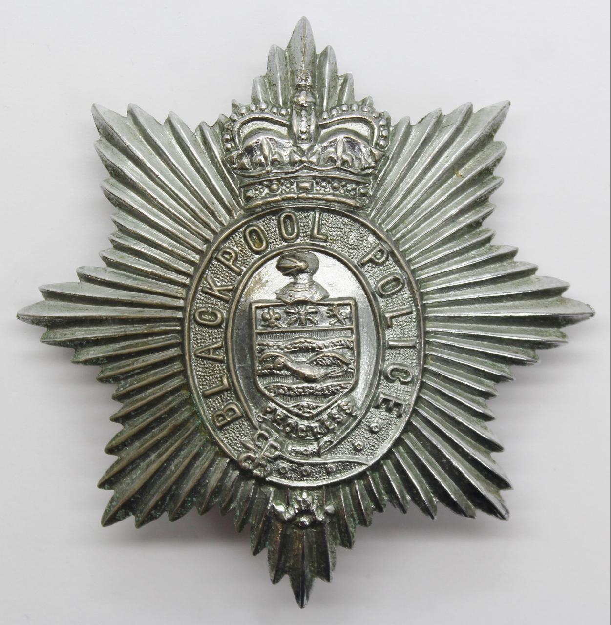 Blackpool Police Helmet Plate - Queen's Crown
