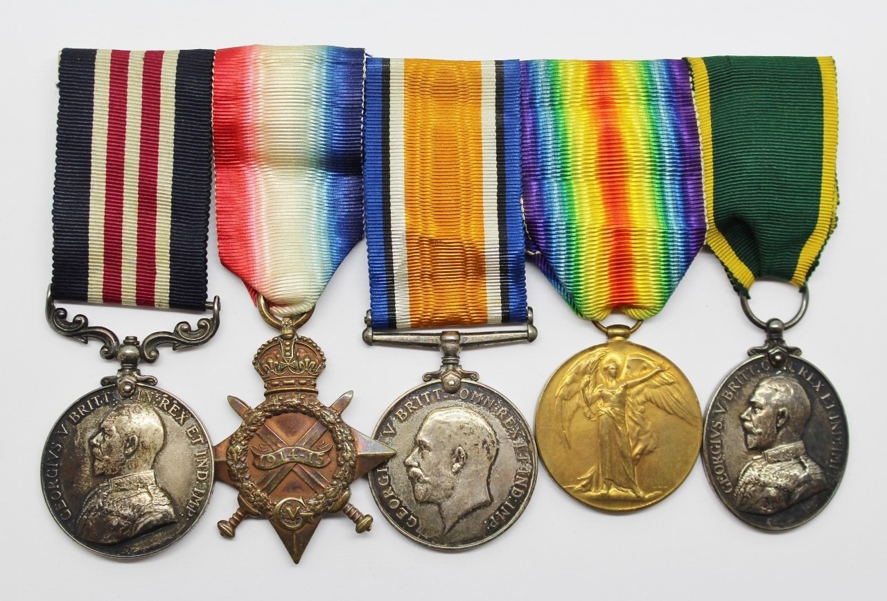 WW1 Military Medal, 1914-15 Star Trio and Territorial Efficiency Medal Group of Five - Sjt. H. O'Neil, 211 / E. Lan. Bde. Royal Artillery