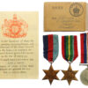 WW2 Casualty Medal Group of Three - L/Bdr. E. Garside, 85th Anti-Tank Regiment, Royal Artillery - K.I.A. (Malaya)