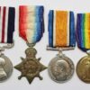 WW1 Military Medal, 1914 Mons Star, British War & Victory Medal Group of Four - Bmbr. E.W. Brown, Royal Artillery