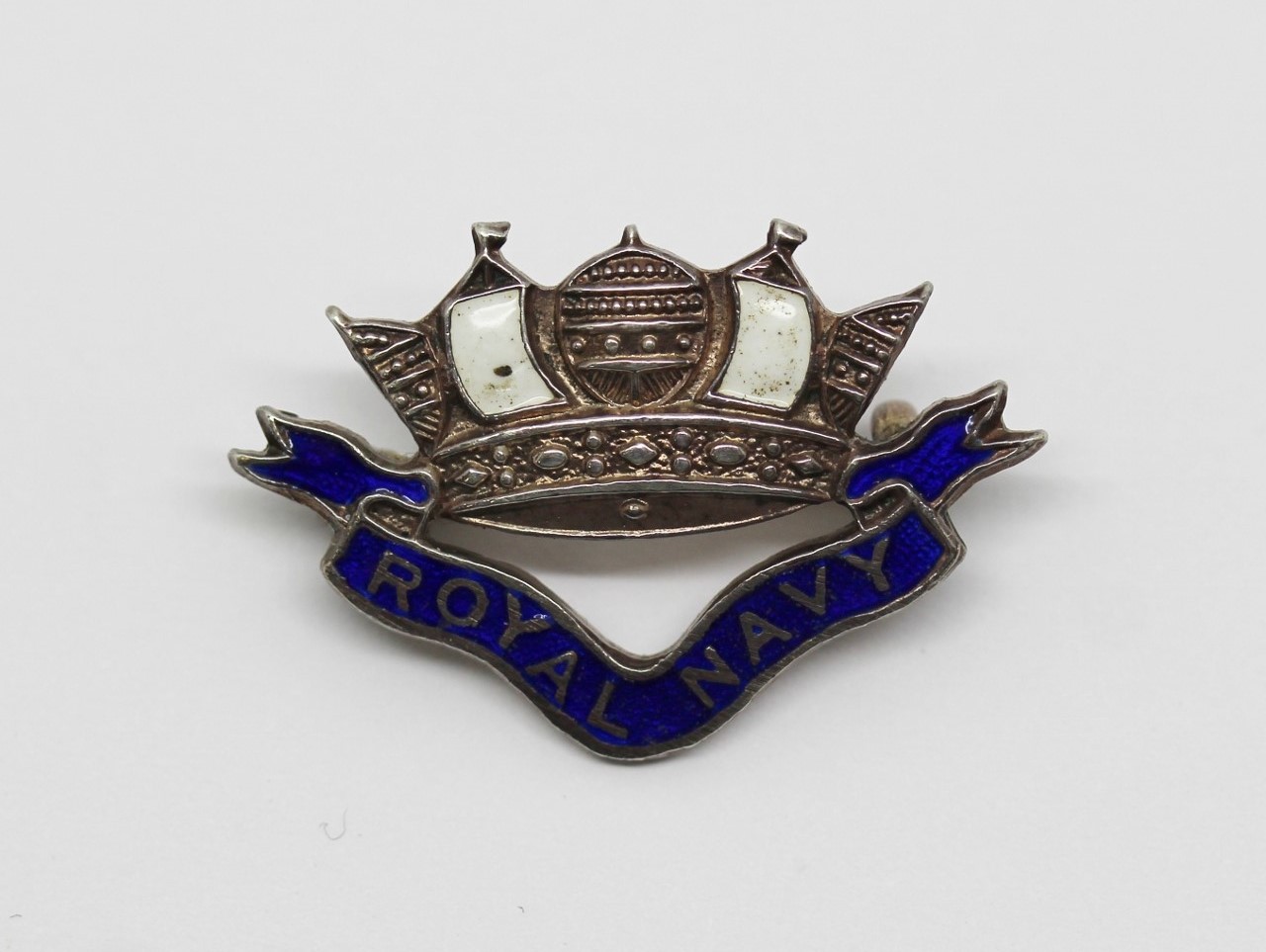 Royal Navy Silver & Enamel Sweetheart Brooch