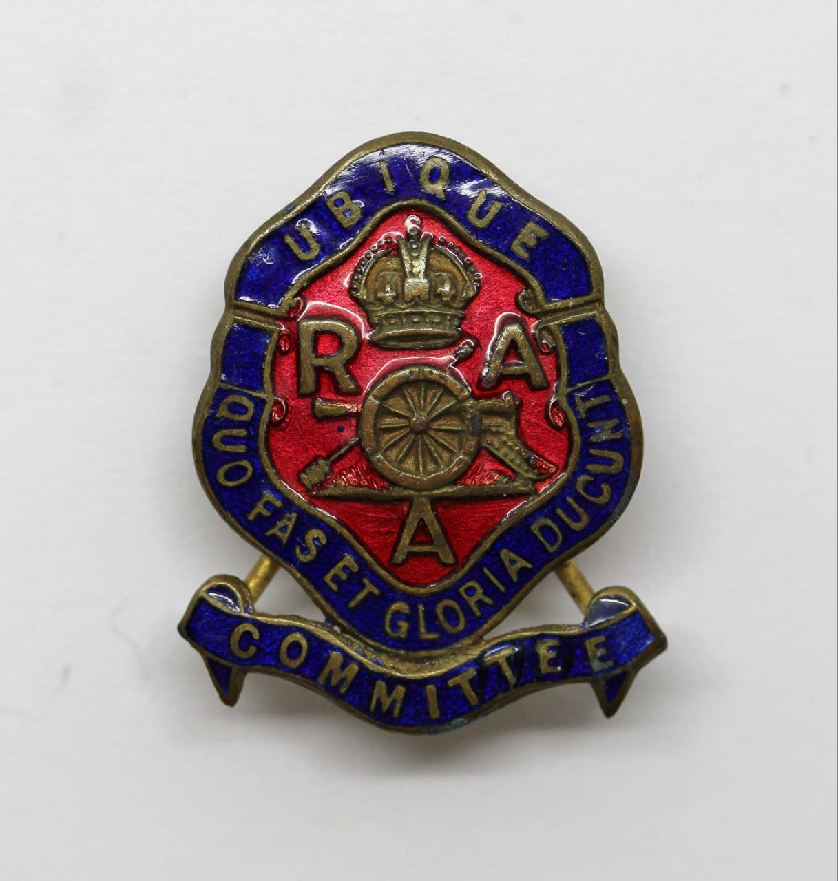 Royal Artillery Association Committee Enamelled Lapel Badge - King's Crown