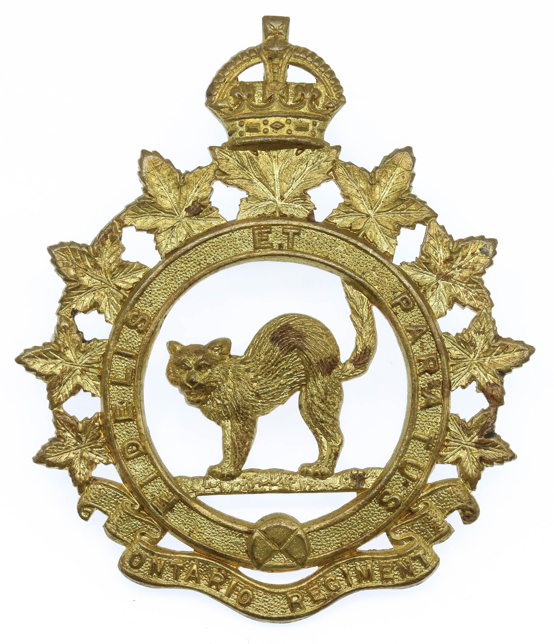 Canadian Ontario Regiment Cap Badge - King's Crown