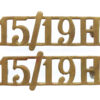 Pair of 15th/19th Hussars (15/19H) Shoulder Titles