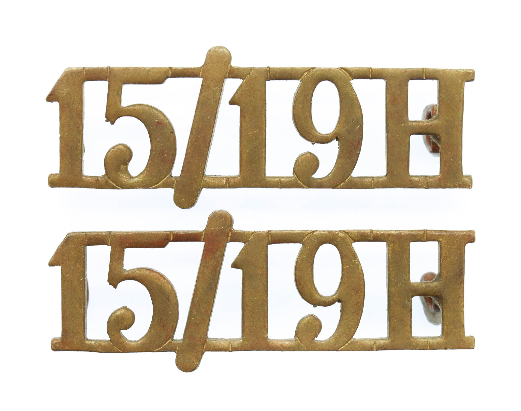 Pair of 15th/19th Hussars (15/19H) Shoulder Titles