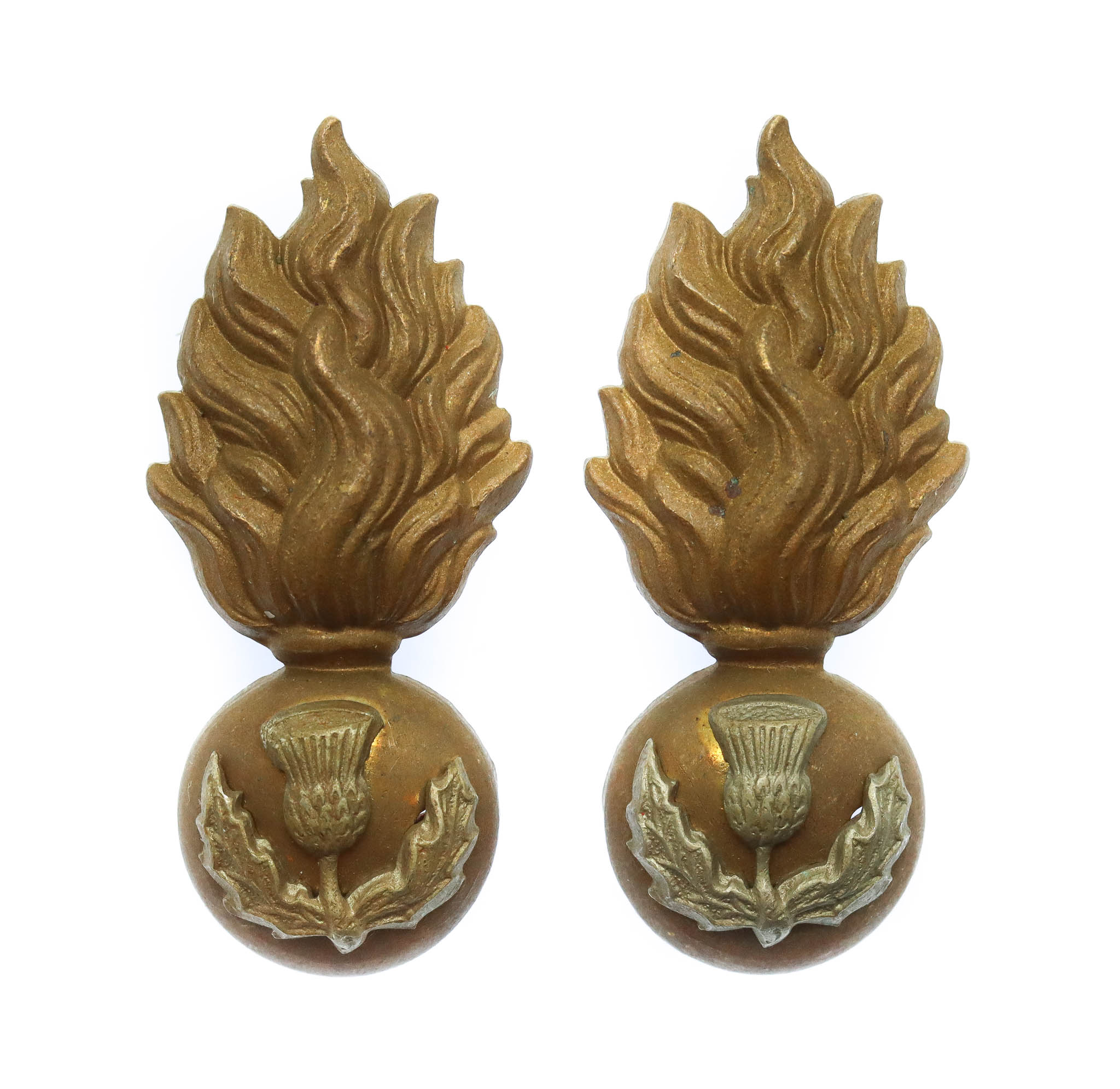 Pair of Royal Scots Fusiliers Collar Badges