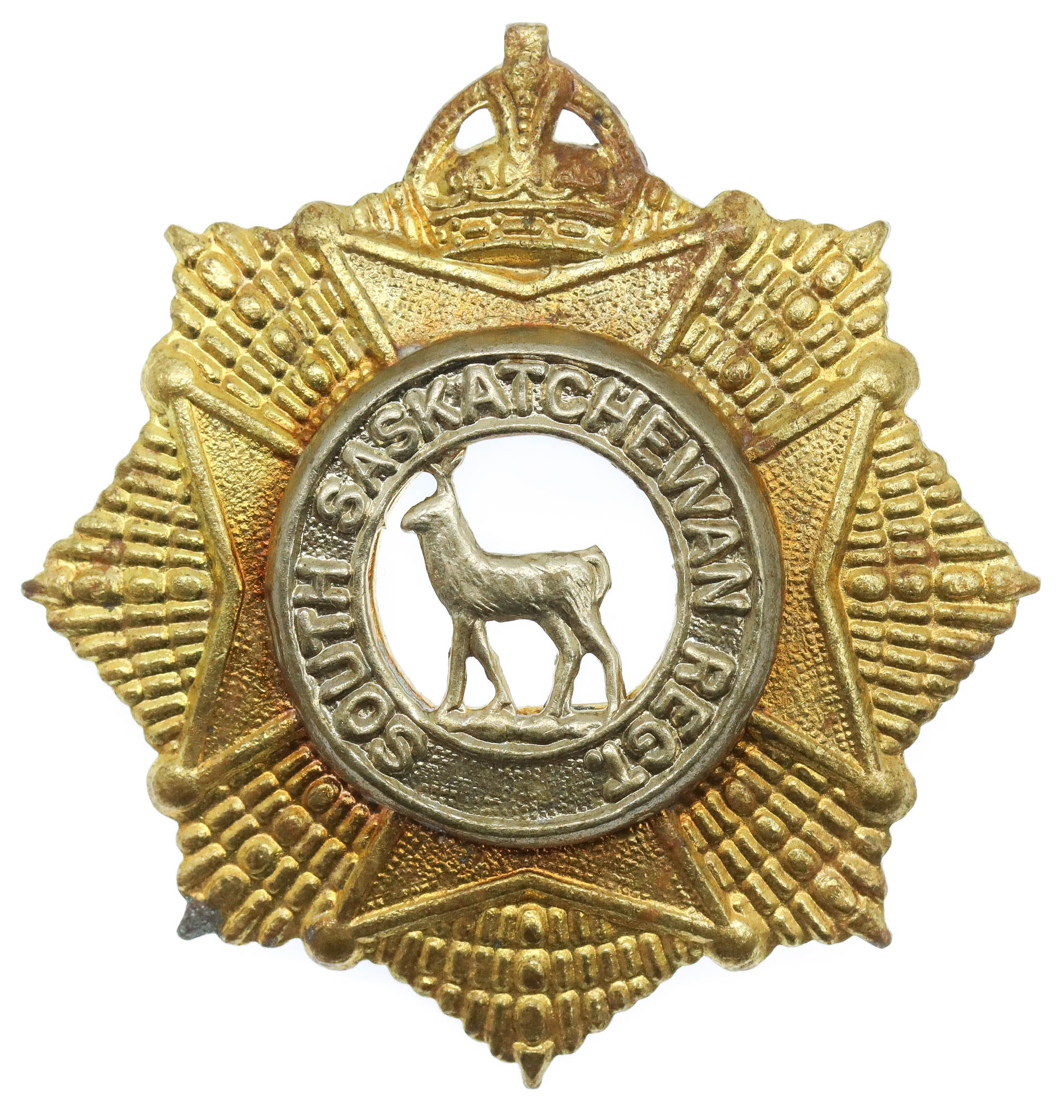Canadian South Saskatchewan Regiment Cap Badge - King's Crown