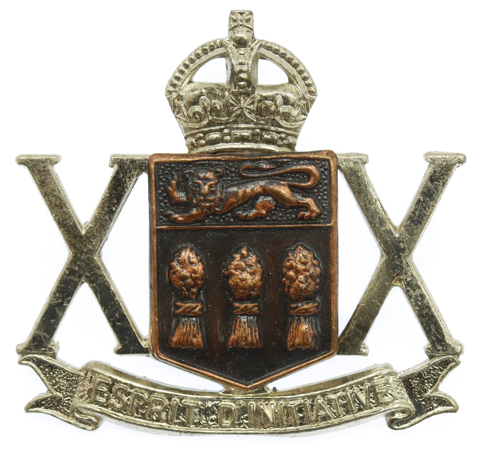 Canadian 20th Saskatchewan Dragoons (Armoured) Cap Badge - King's Crown