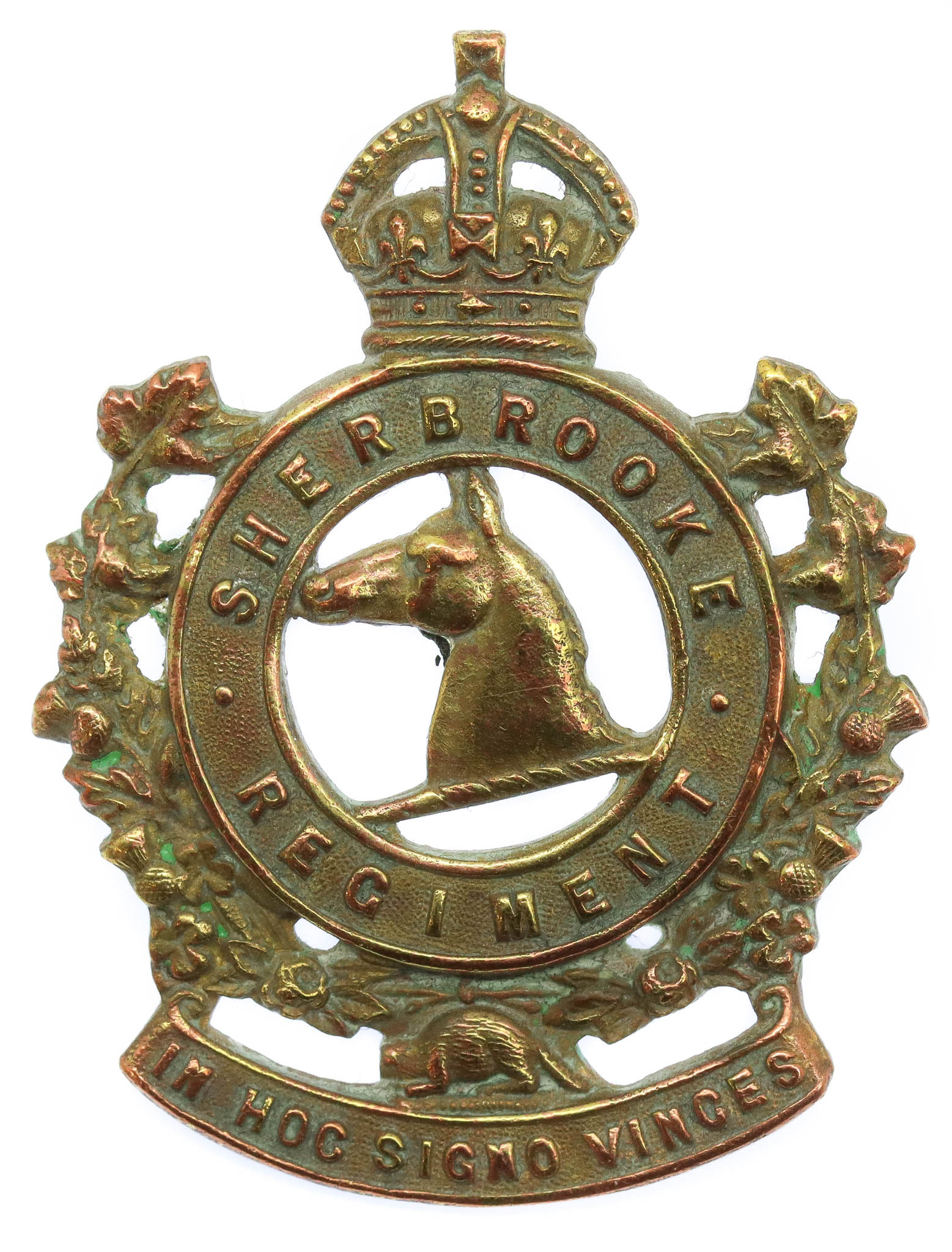 Canadian Sherbrooke Regiment Cap Badge - King's Crown