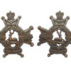 Pair of Notts & Derby Regiment (Sherwood Foresters) Officer's Service Dress Collar Badges - Queen's Crown