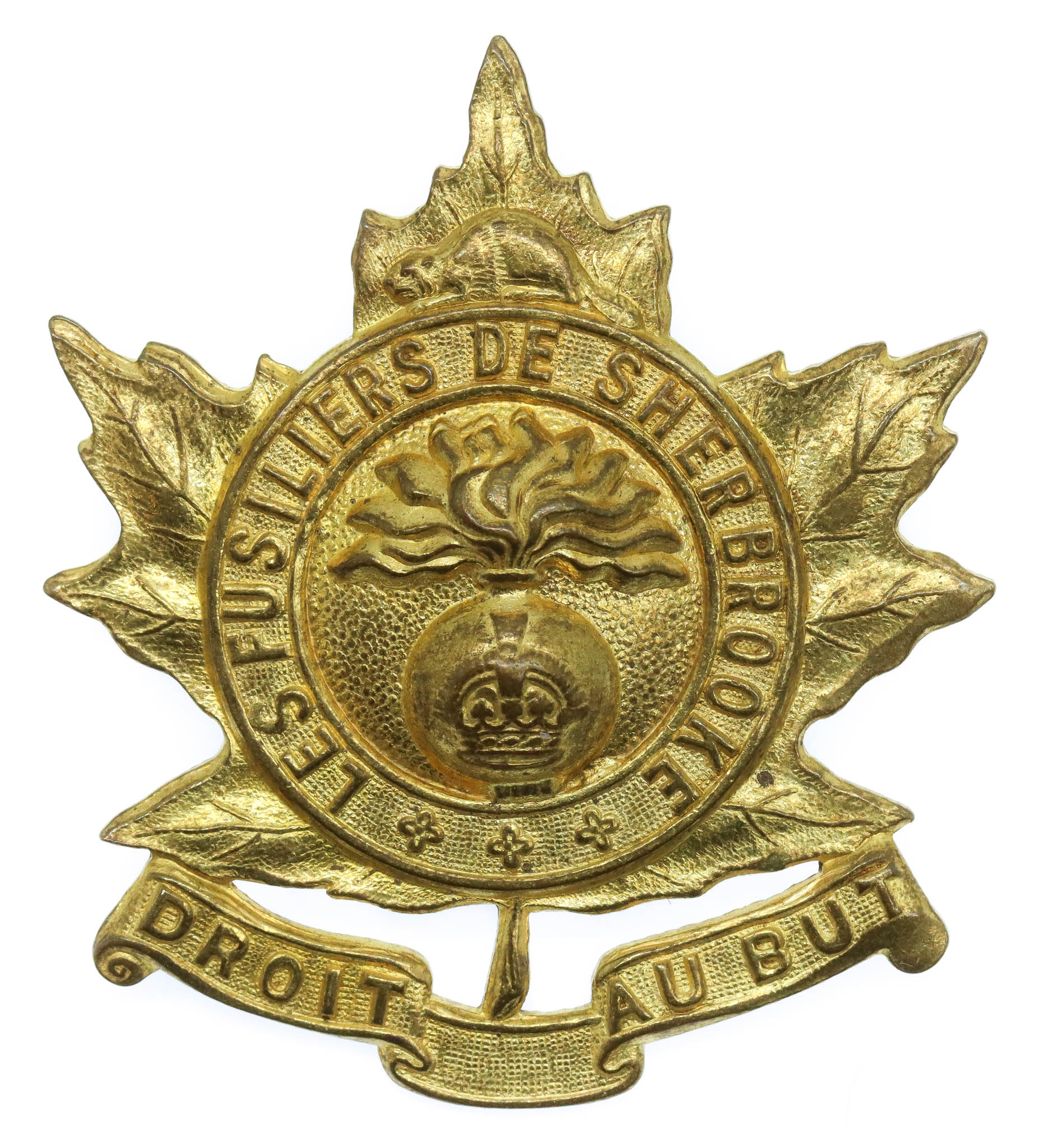 Canadian Les Fusiliers de Sherbrooke Cap Badge - King's Crown