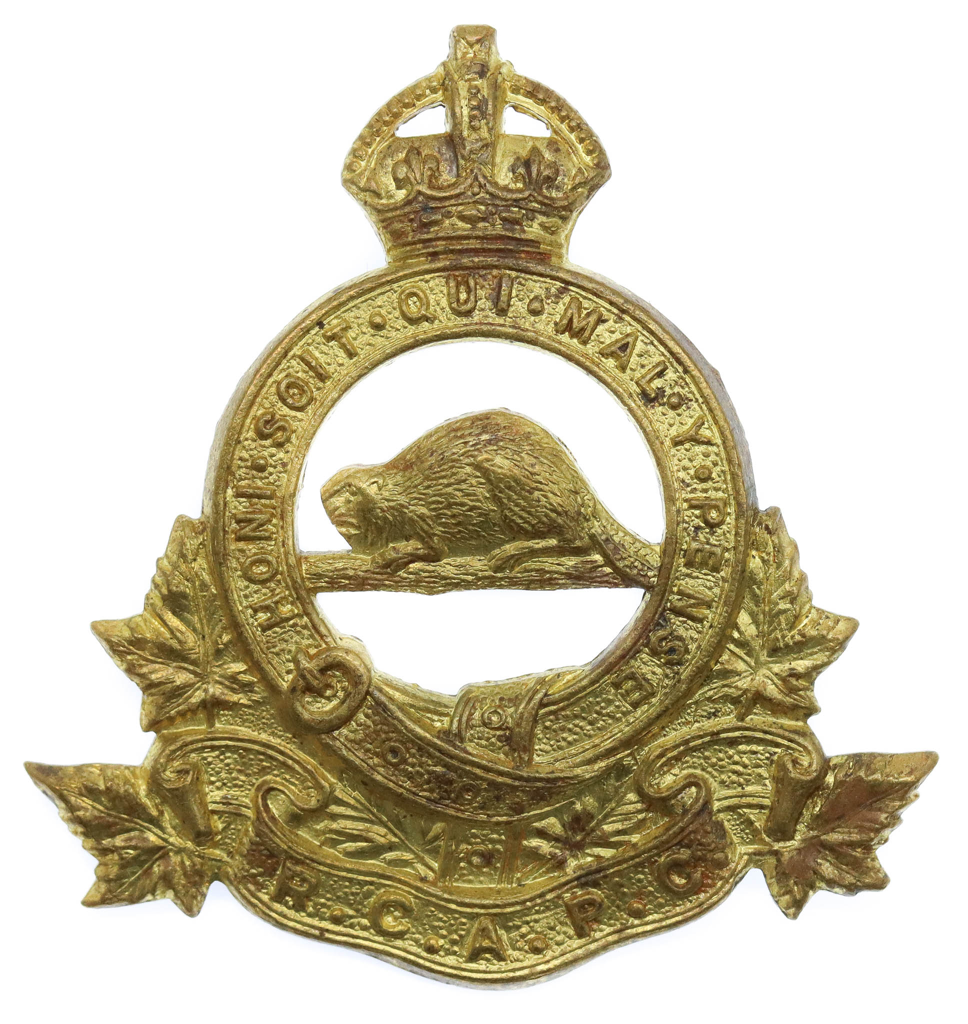 Royal Canadian Army Pay Corps (R.C.A.P.C.) Cap Badge - King's Crown