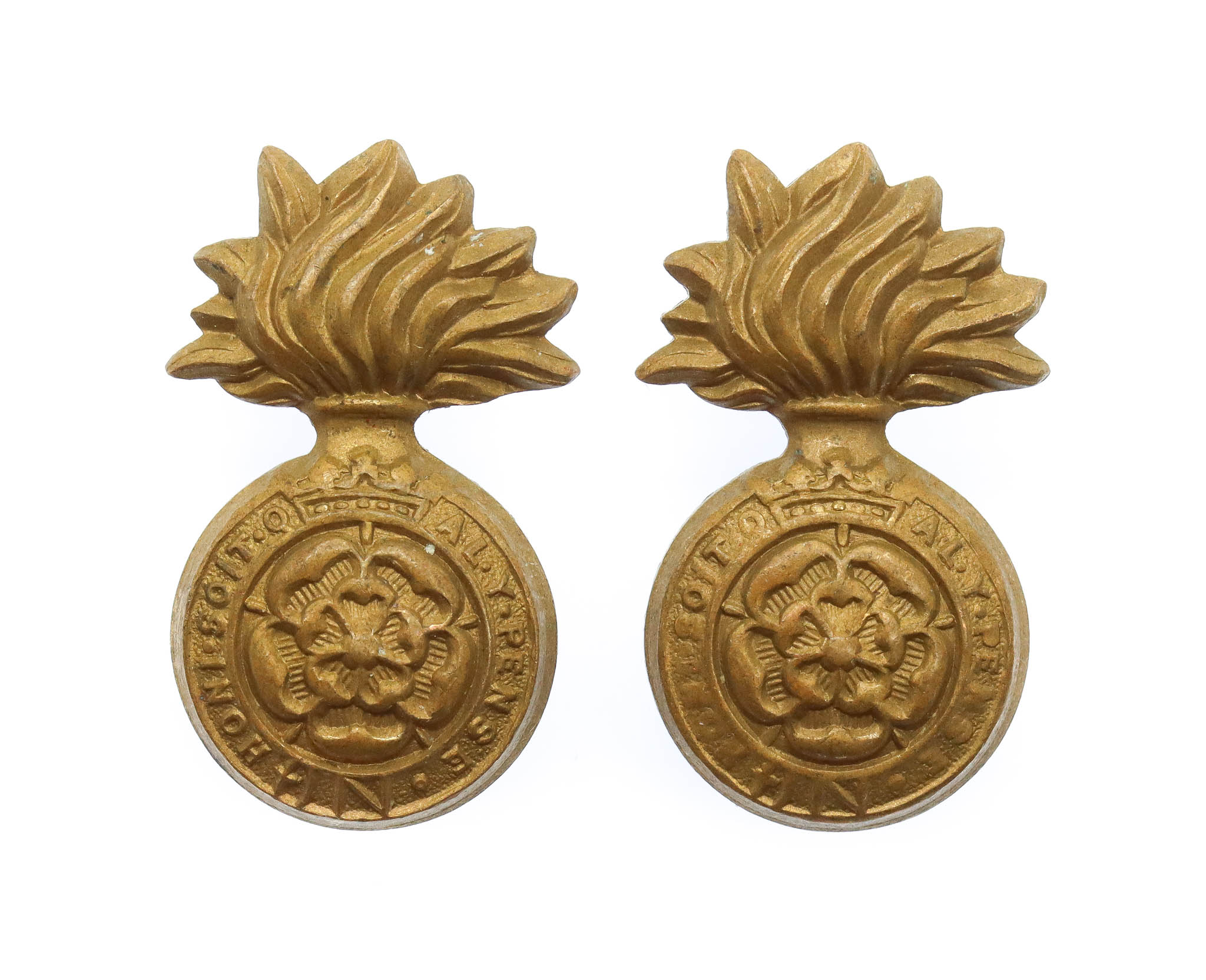 Pair of Victorian Royal Fusiliers Collar Badges