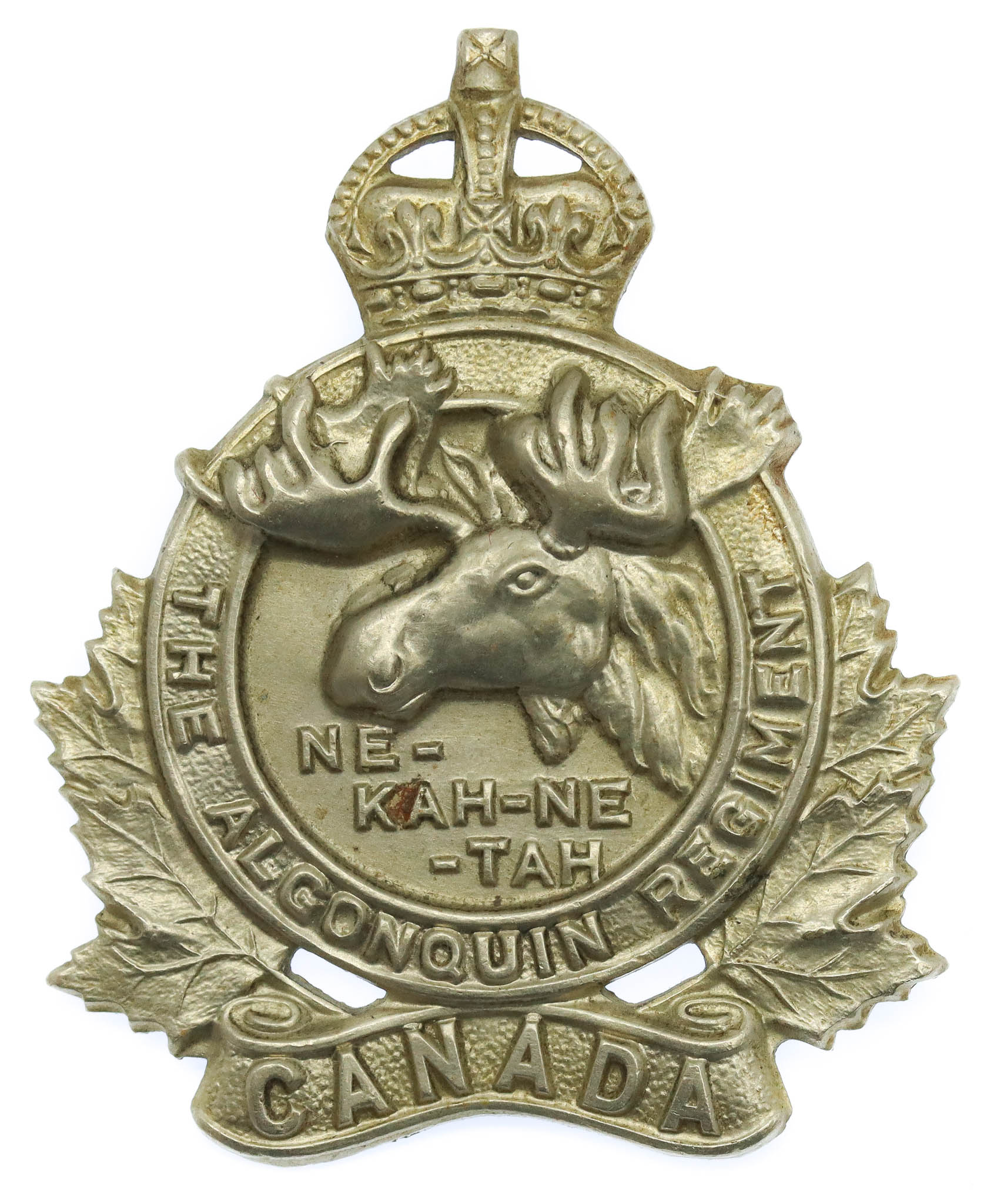 Canadian The Alonquin Regiment Cap Badge - King's Crown