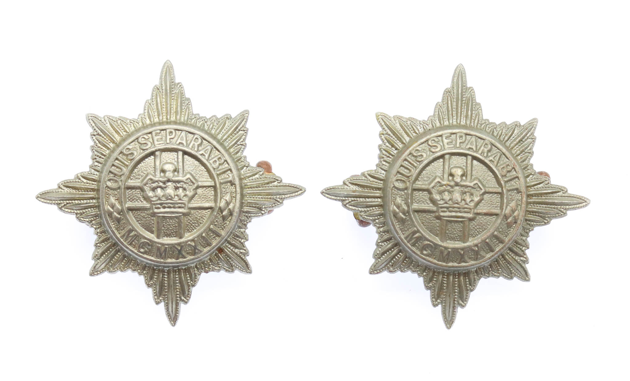 Pair of 4th/7th Royal Dragoon Guards Collar Badges