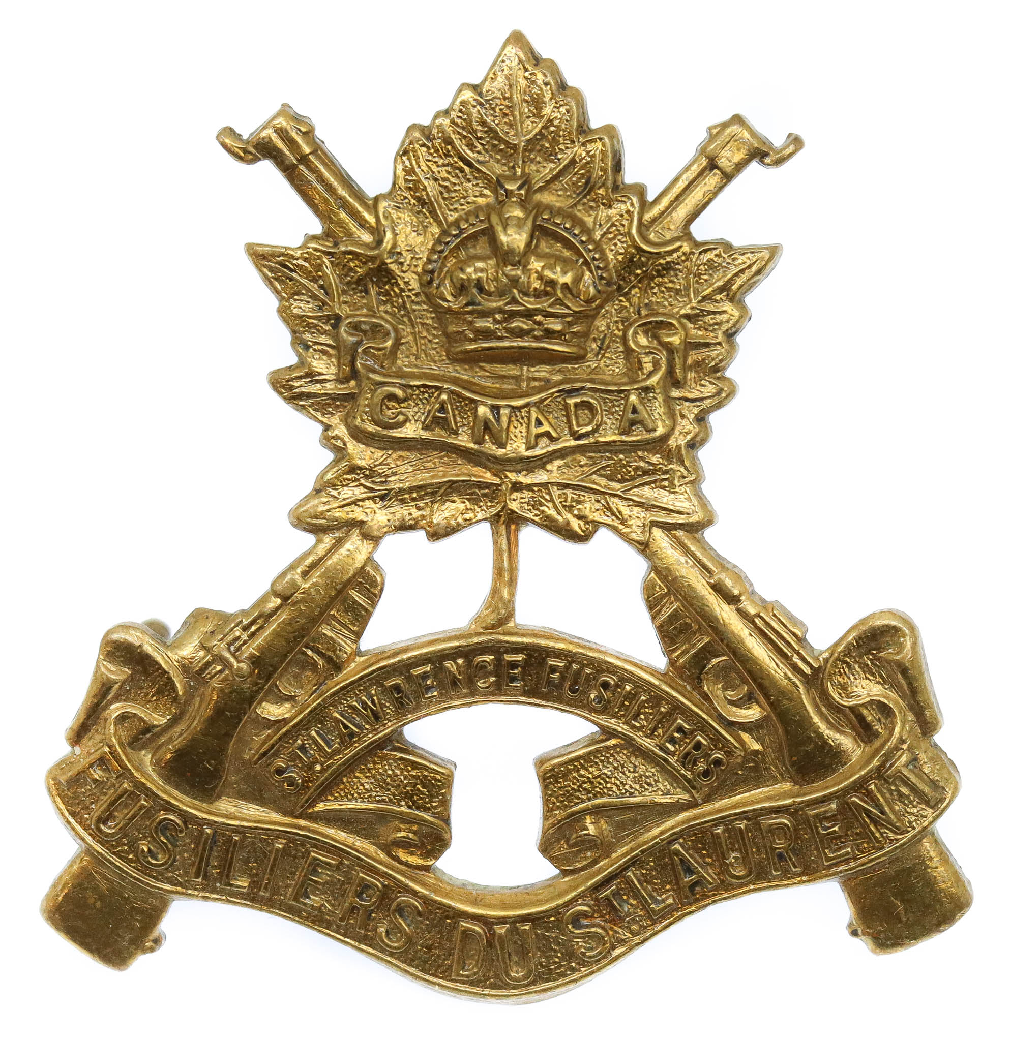 Canadian Les Fusiliers du St. Laurent Cap Badge - King's Crown