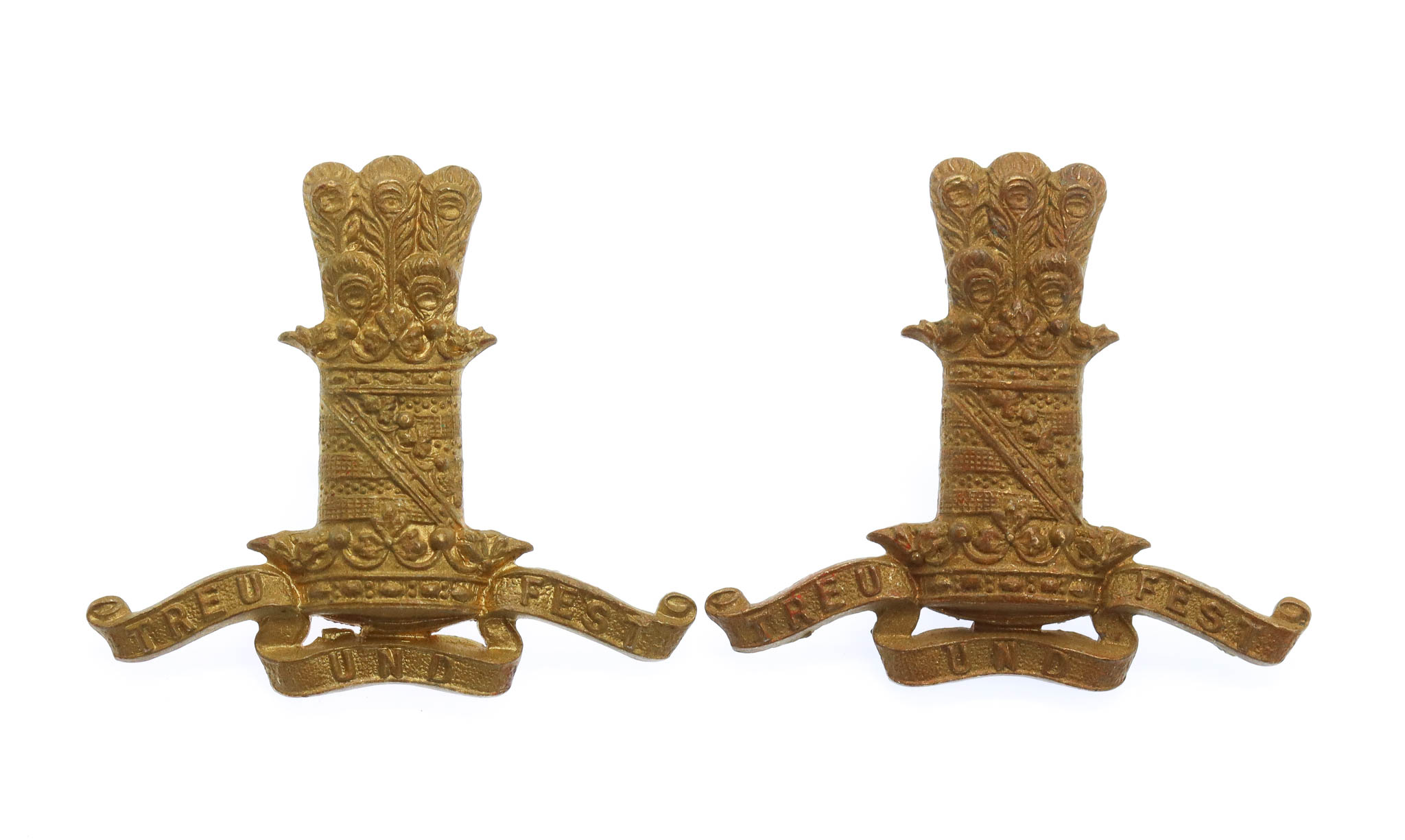 Pair of 11th Hussars Collar Badges