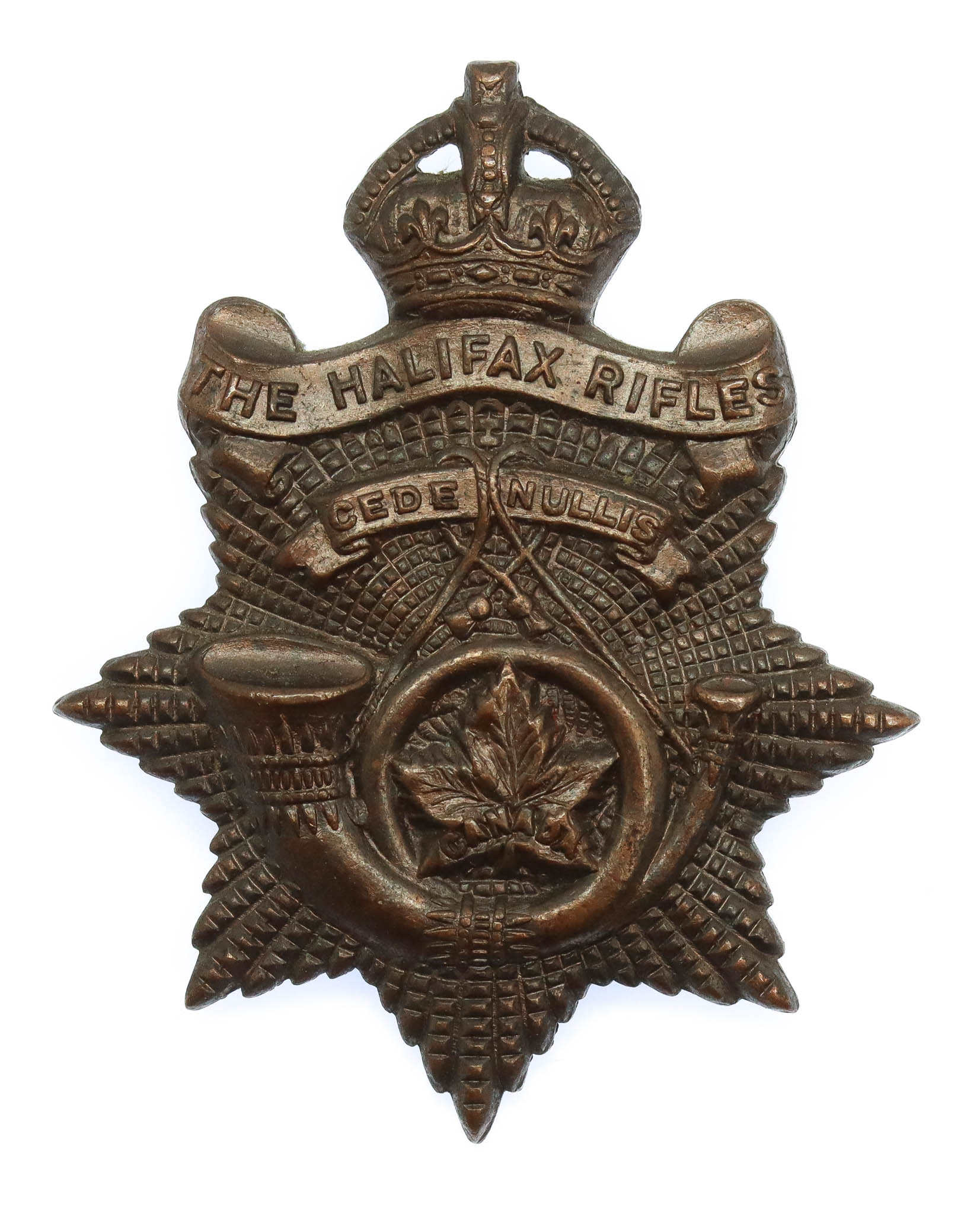 Canadian The Halifax Rifles Cap Badge - King's Crown