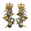 Pair of Royal Electrical & Mechanical Engineers (R.E.M.E.) Officer's Dress Collar Badges - Queen's Crown