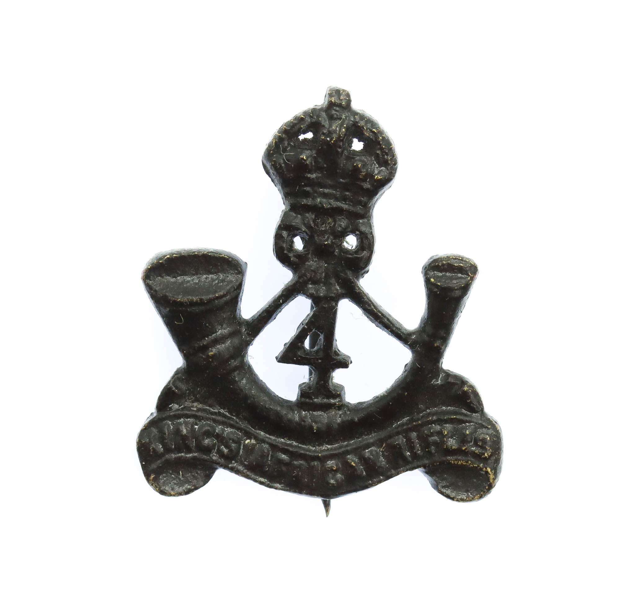 4th King's African Rifles Collar Badge - King's Crown