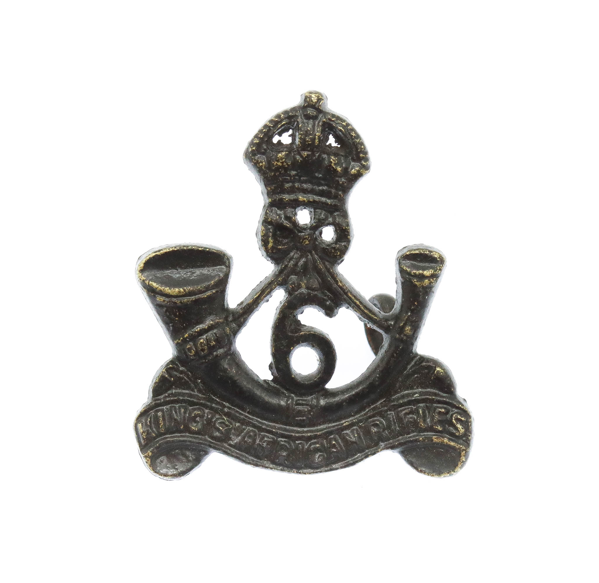 6th King's African Rifles Collar Badge - King's Crown