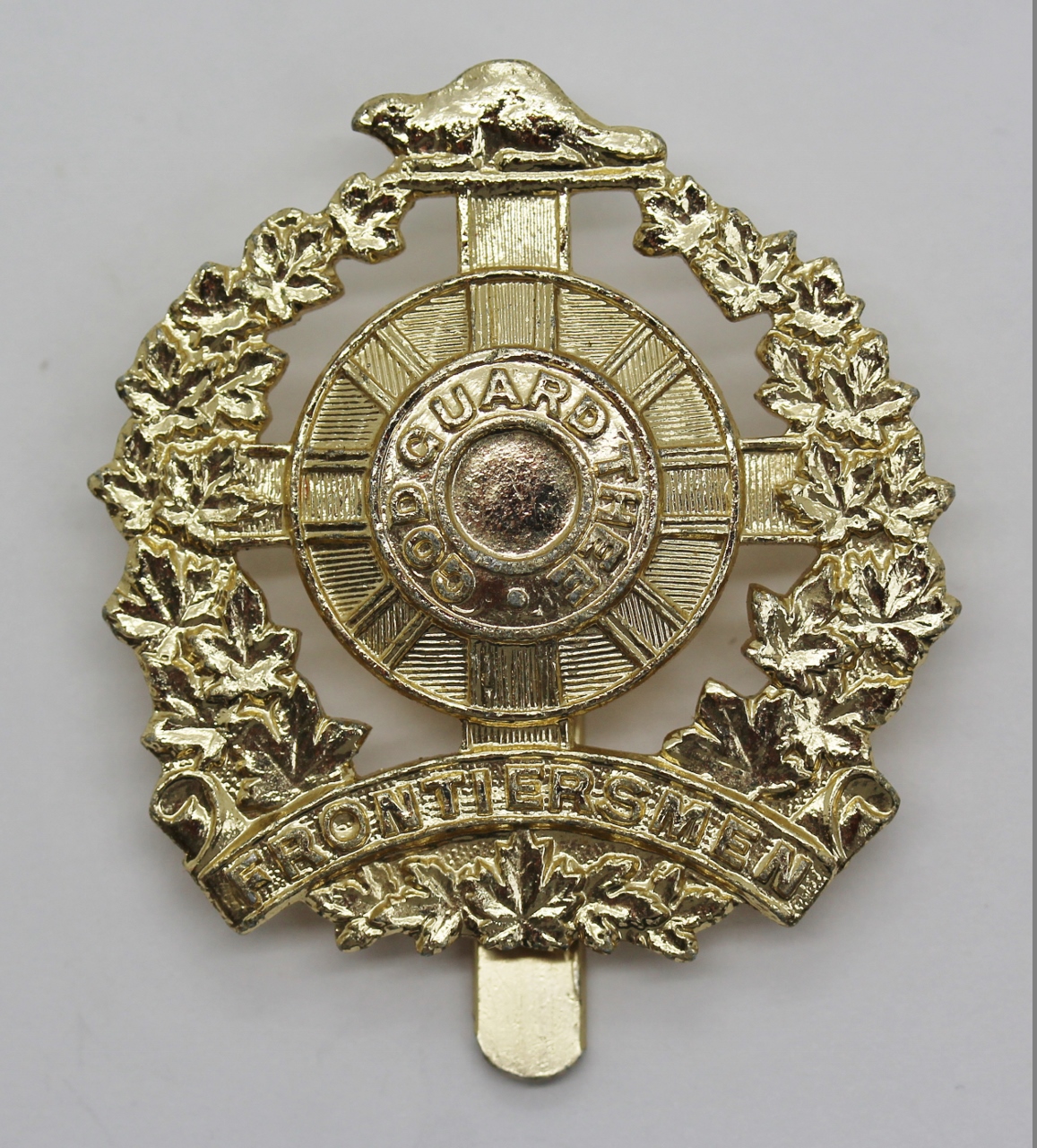 Canadian Legion of Frontiersmen Anodised (Staybrite) Cap Badge