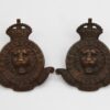Pair of York Rangers Regiment of Canada Collar Badges - King's Crown
