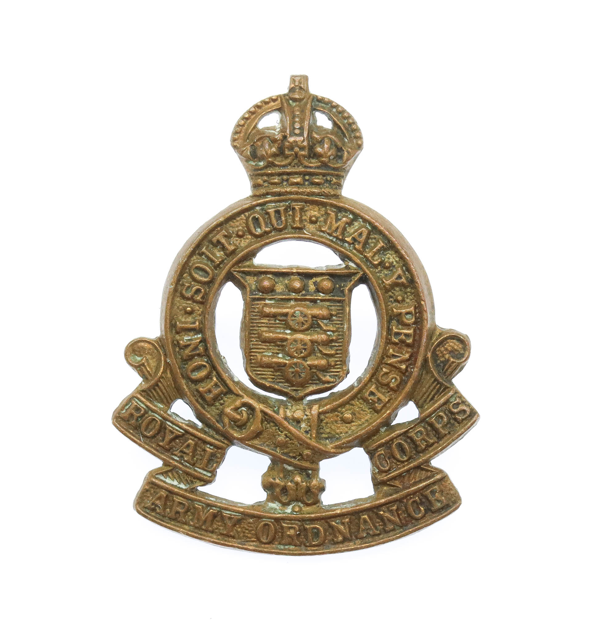 Royal Army Ordnance Corps (R.A.O.C.) Collar Badge - King's Crown