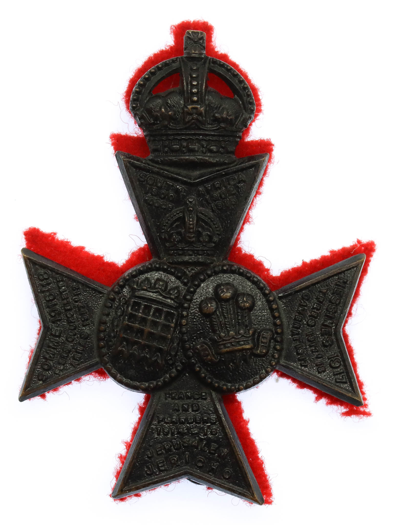 16th Battalion (Queen's Westminster & Civil Service Rifles) London Regiment Cap Badge - King's Crown